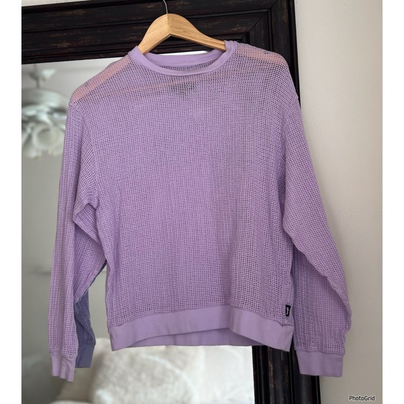 Stussy Cotton Mesh Crew Lilac Top - Picture 2 of 6